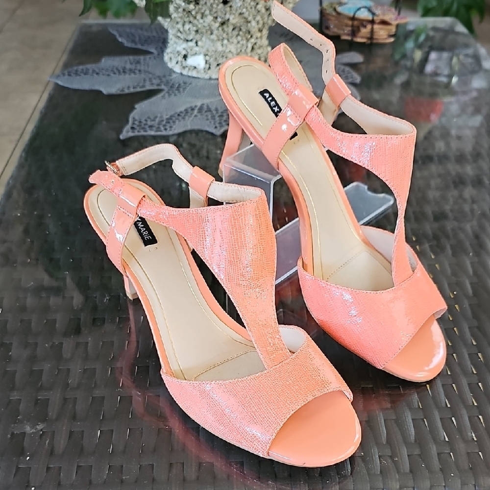 Alex Marie Peach Heeled Sandals - Picture 2 of 6
